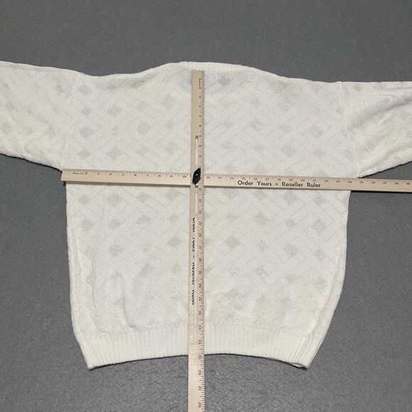 Vintage 80s Area by Tag Sweater Large Off White Acrylic Rayon Blend Made in USA - Picture 5 of 8